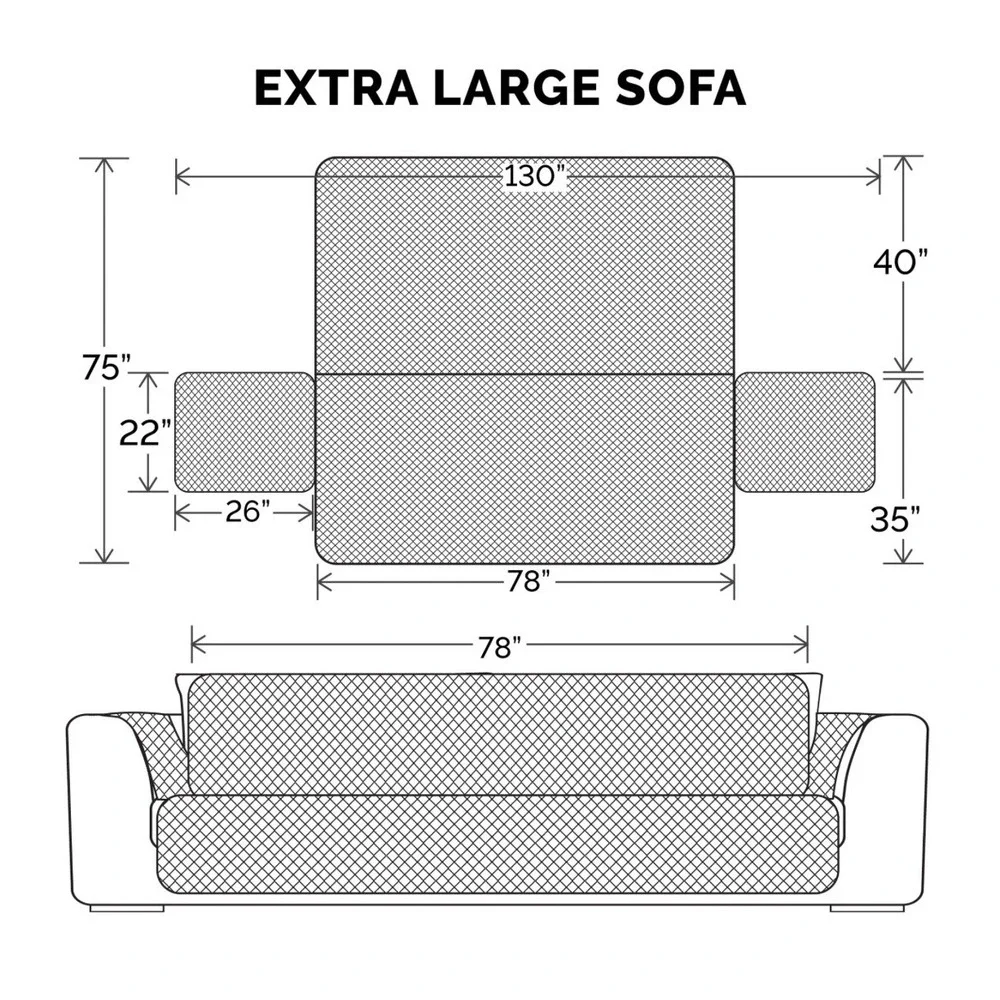 Furhaven Water-Resistant Paw Print‎ XL Sofa Furniture Protector Cover, Gray